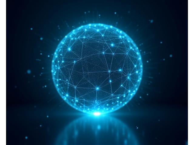 データのセキュリティと保護を表す抽象的なサイバーセキュリティ球体