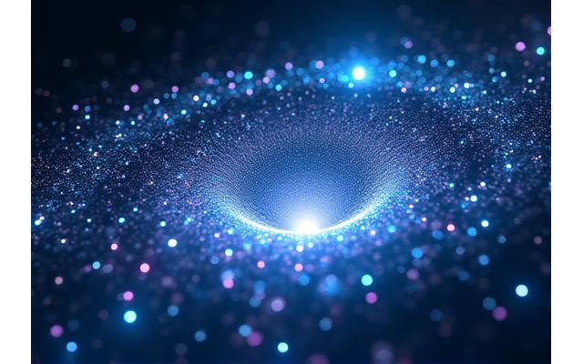 メタバース環境を漂う抽象的な光の粒子サムネイル